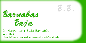 barnabas baja business card
